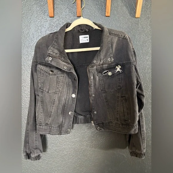 Custom Black Denim Jacket Catwoman - Picture 4 of 5